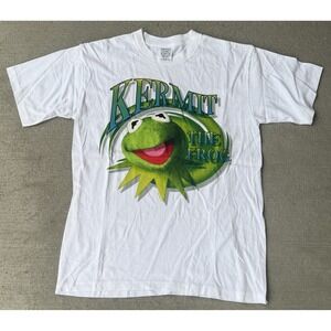 Wild Oats Unisex T-Shirt White Kermit The Frog Graphic Print Short Sleeve Tee L